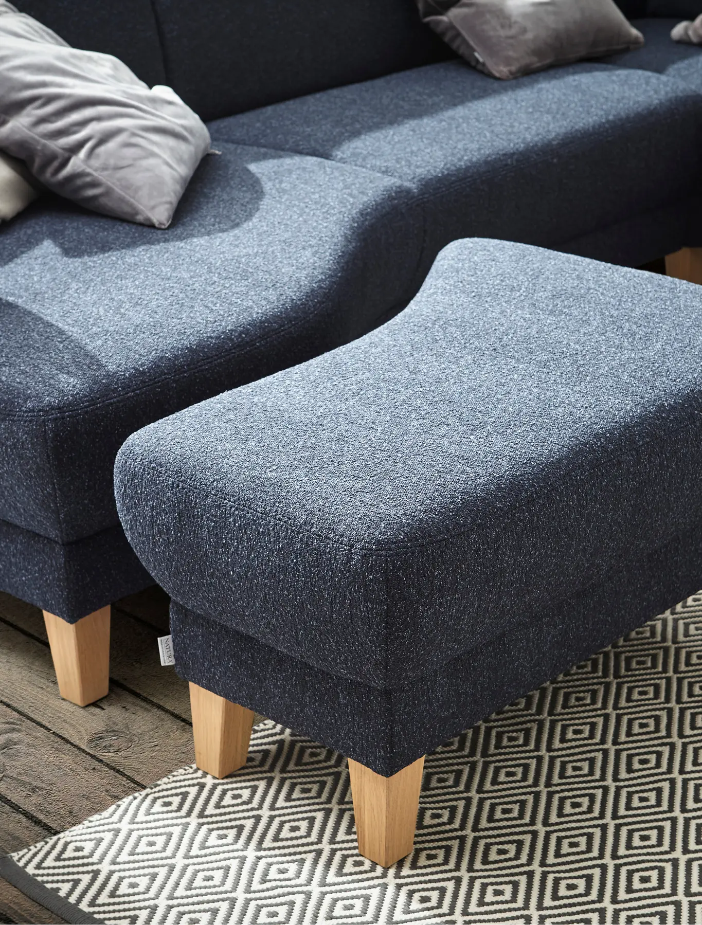 Hocker Detailaufnahme des Stoffes